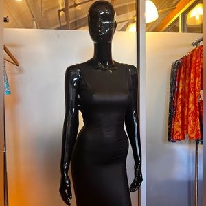 SIEMPRE Sleeveless Faux Leather Maxi Dress